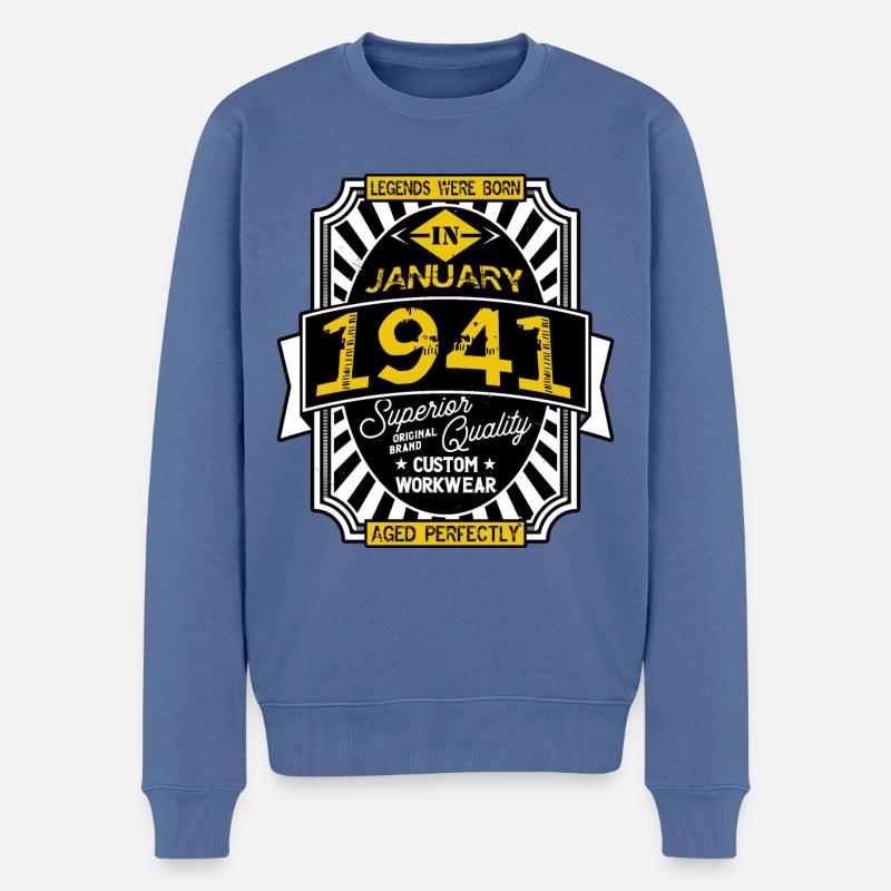 JANUAR 1941 - Männer Premium Bio Pullover - Taubenblau