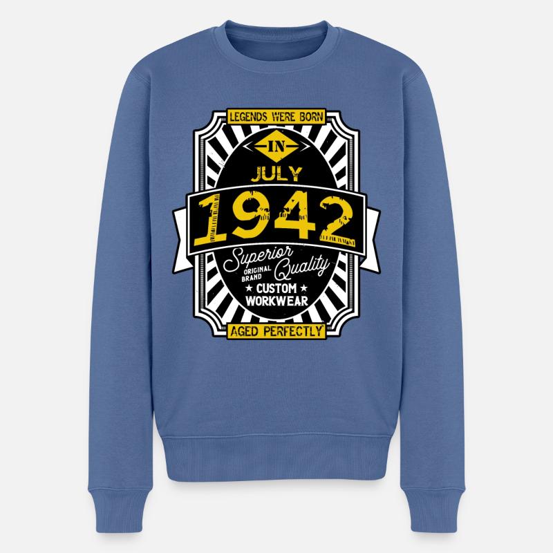 1942 JULI - Männer Premium Bio Pullover - Taubenblau