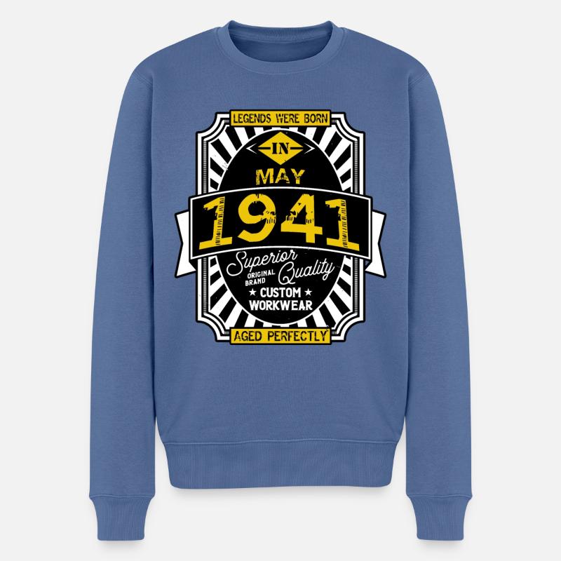 1941 MAI - Männer Premium Bio Pullover - Taubenblau