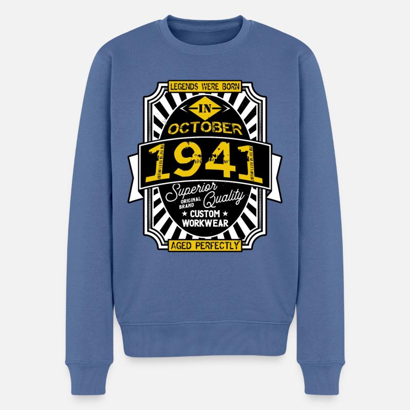 1941 OKTOBER - Männer Premium Bio Pullover - Taubenblau