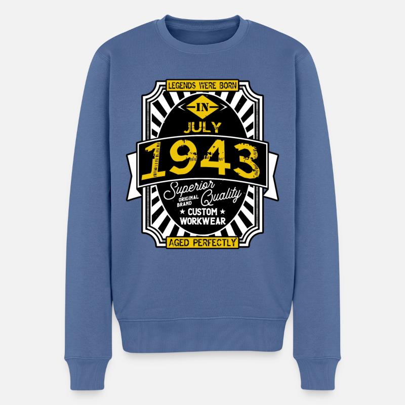 1943 JULI - Männer Premium Bio Pullover - Taubenblau