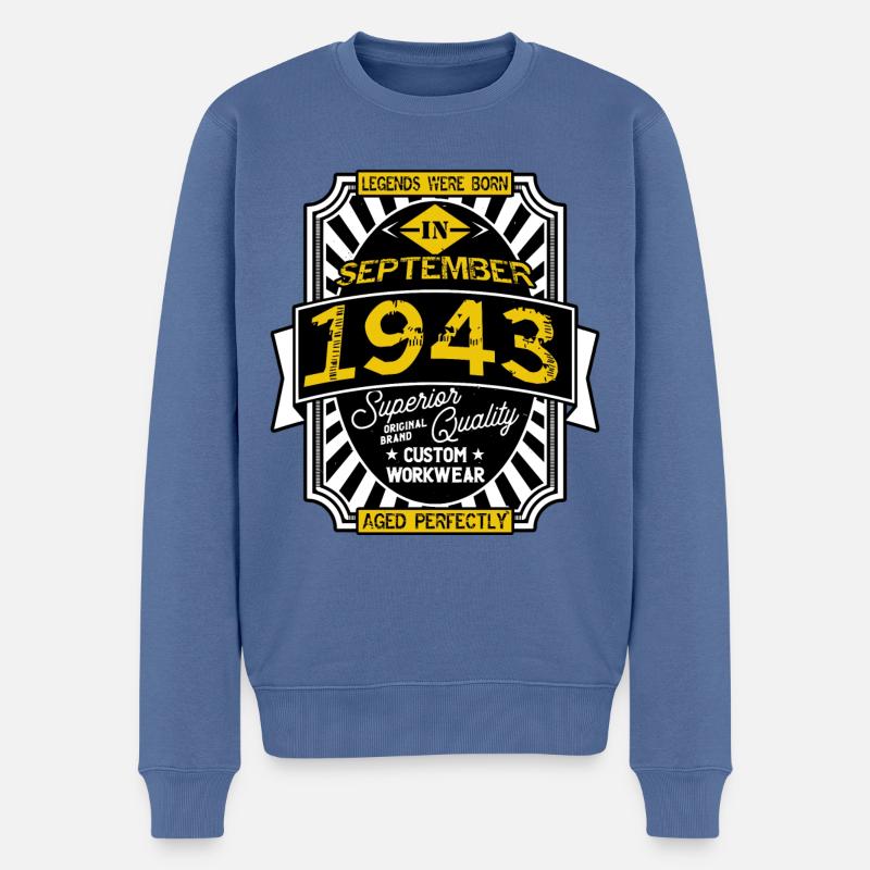 SEPTEMBER 1943 - Männer Premium Bio Pullover - Taubenblau