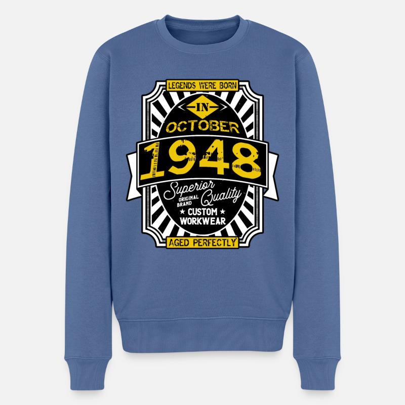 1948 OCTOBER - Pull Premium bio Homme - bleu pigeon