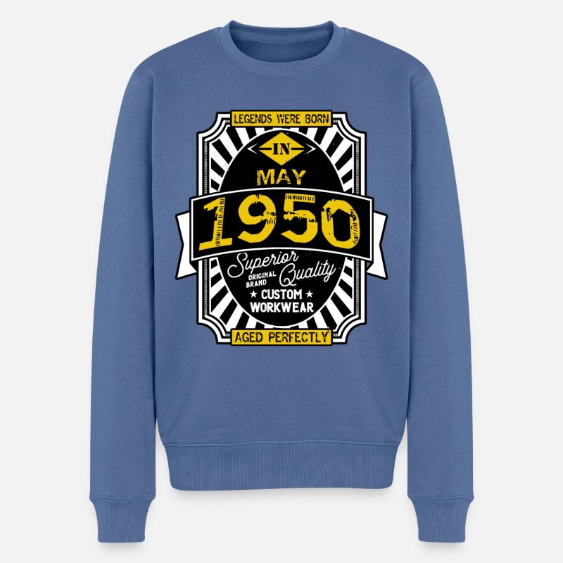 1950 MAI - Männer Premium Bio Pullover - Taubenblau