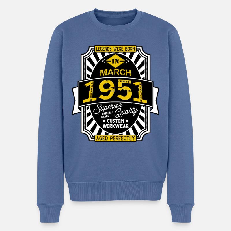 1951 MARCH - Pull Premium bio Homme - bleu pigeon