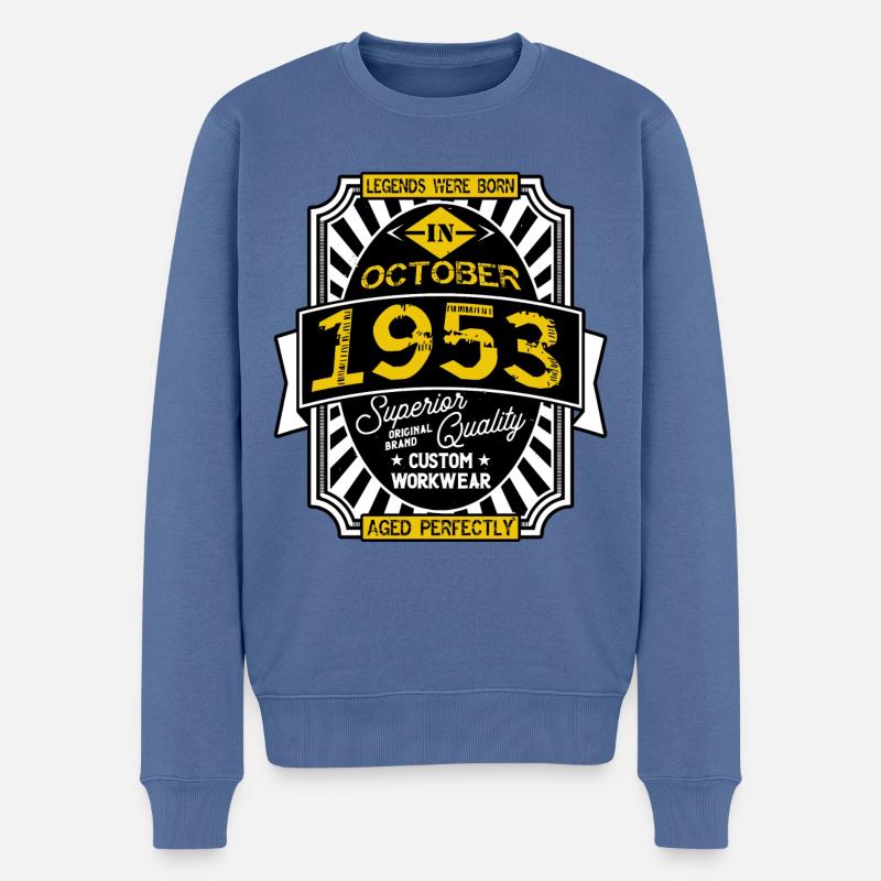 1953 OCTOBER - Pull Premium bio Homme - bleu pigeon