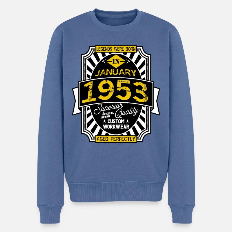 1953 JANUARY - Pull Premium bio Homme - bleu pigeon