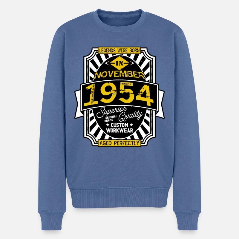 NOVEMBER 1954 - Männer Premium Bio Pullover - Taubenblau