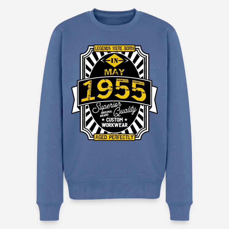 1955 MAI - Männer Premium Bio Pullover - Taubenblau