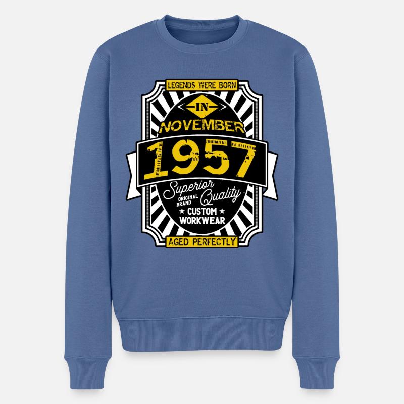 NOVEMBER 1957 - Männer Premium Bio Pullover - Taubenblau