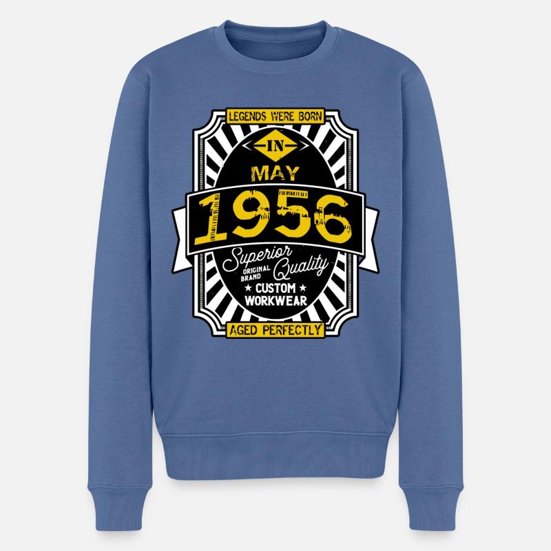 1956 MAI - Männer Premium Bio Pullover - Taubenblau