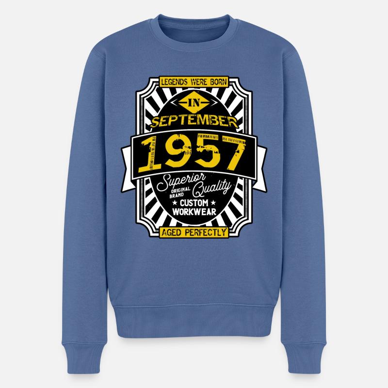 SEPTEMBER 1957 - Männer Premium Bio Pullover - Taubenblau