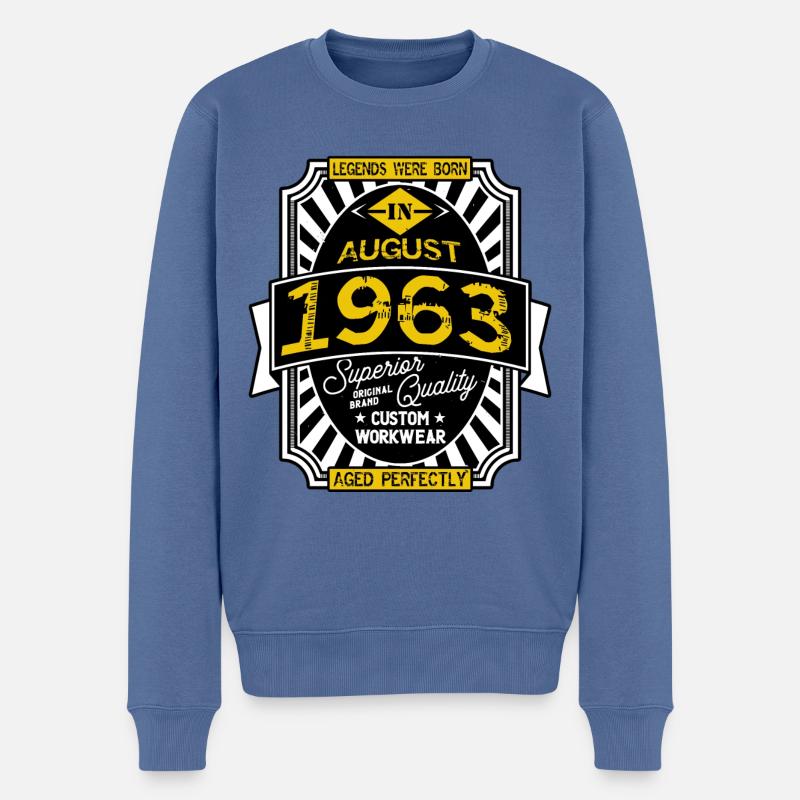 AUGUST 1963 - Männer Premium Bio Pullover - Taubenblau