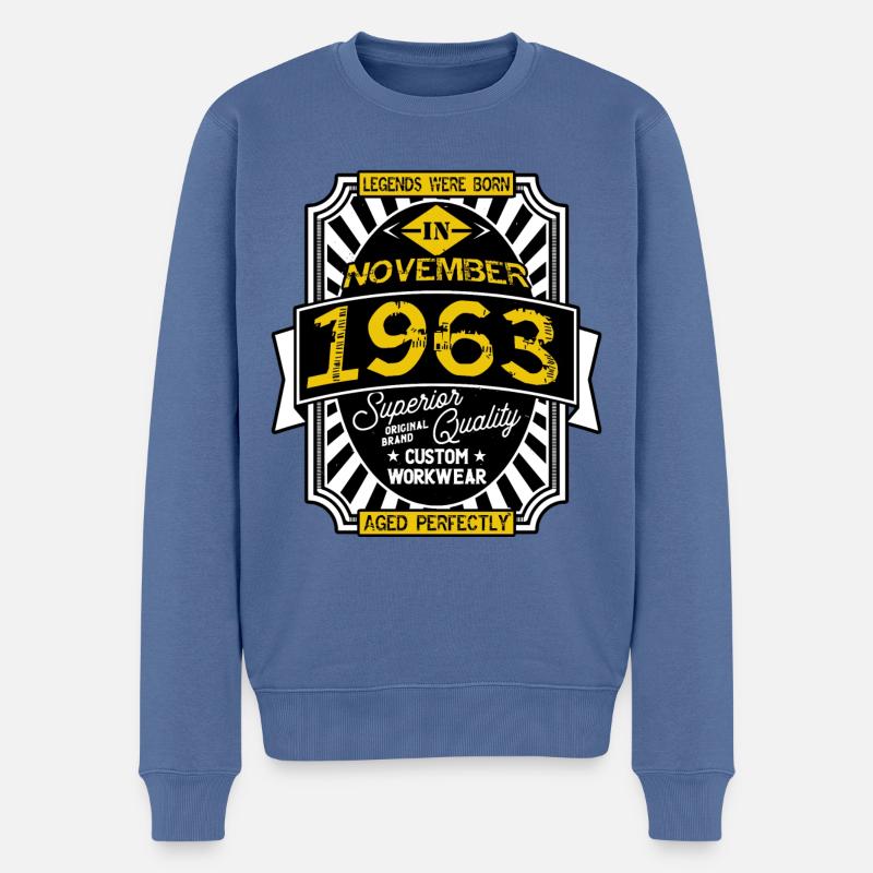 NOVEMBER 1963 - Männer Premium Bio Pullover - Taubenblau