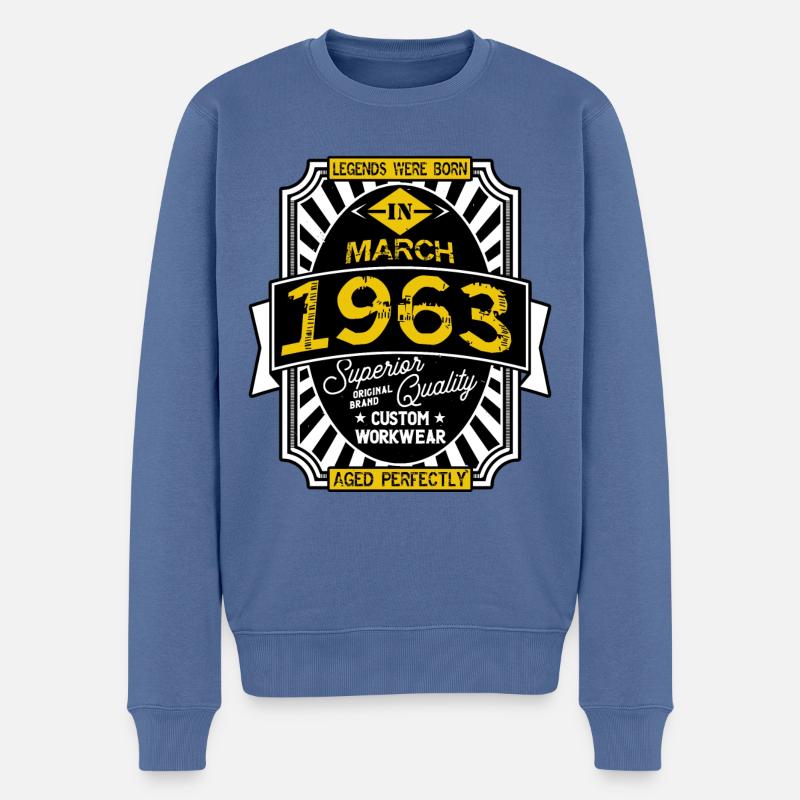 1963 MARCH - Pull Premium bio Homme - bleu pigeon