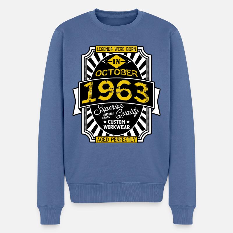 1963 OCTOBER - Pull Premium bio Homme - bleu pigeon