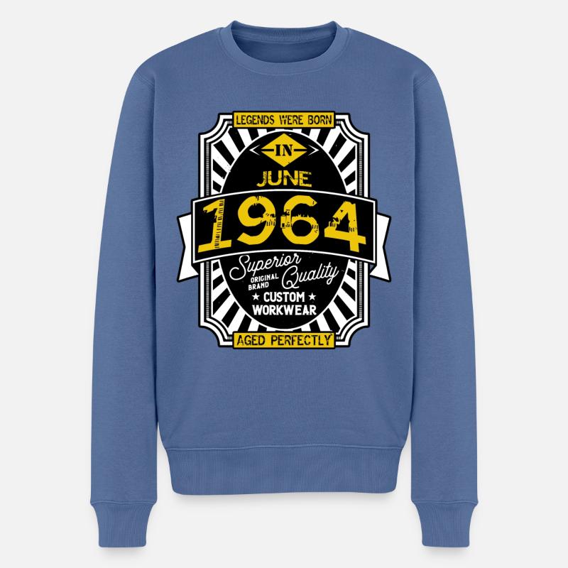 JUNI 1964 - Männer Premium Bio Pullover - Taubenblau