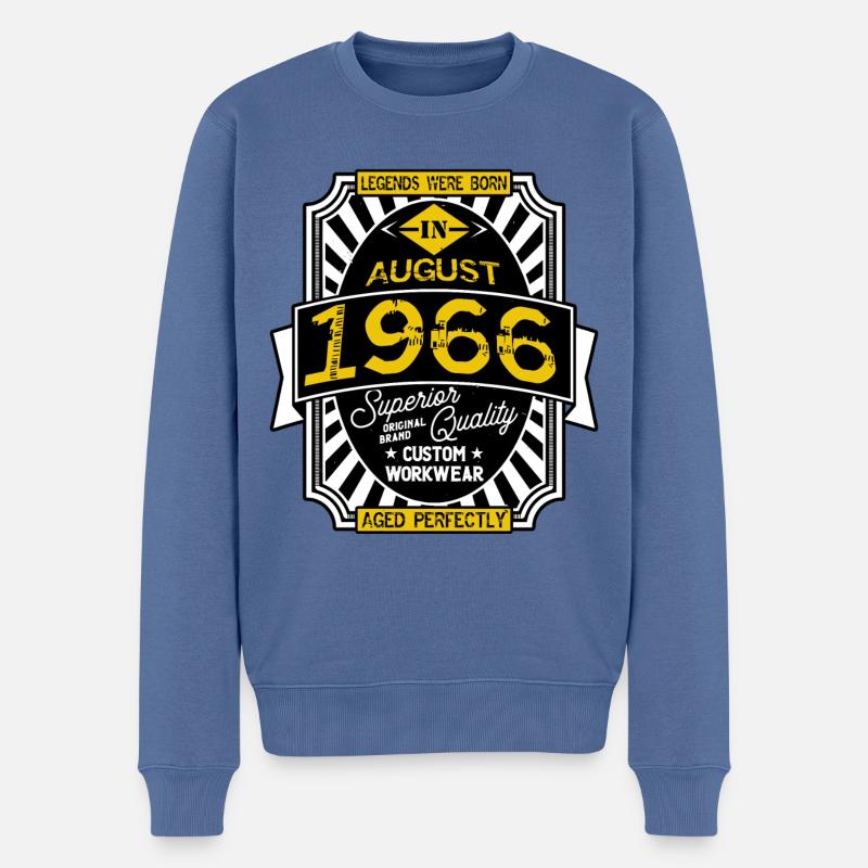 1966 AUGUST - Pull Premium bio Homme - bleu pigeon