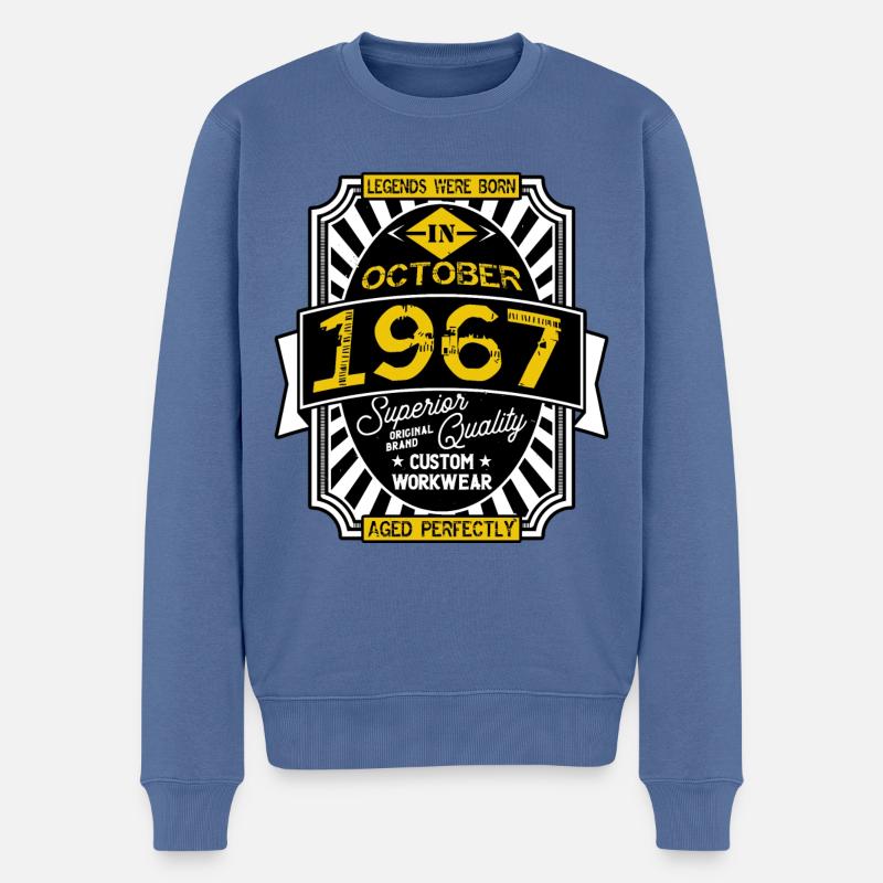 1967 OCTOBER - Pull Premium bio Homme - bleu pigeon