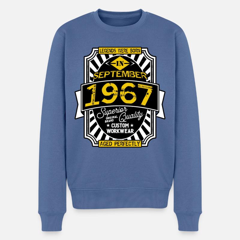SEPTEMBER 1967 - Männer Premium Bio Pullover - Taubenblau
