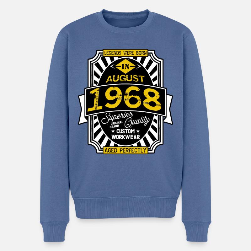 AUGUST 1968 - Männer Premium Bio Pullover - Taubenblau
