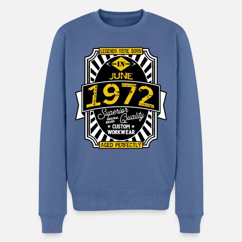 JUNI 1972 - Männer Premium Bio Pullover - Taubenblau