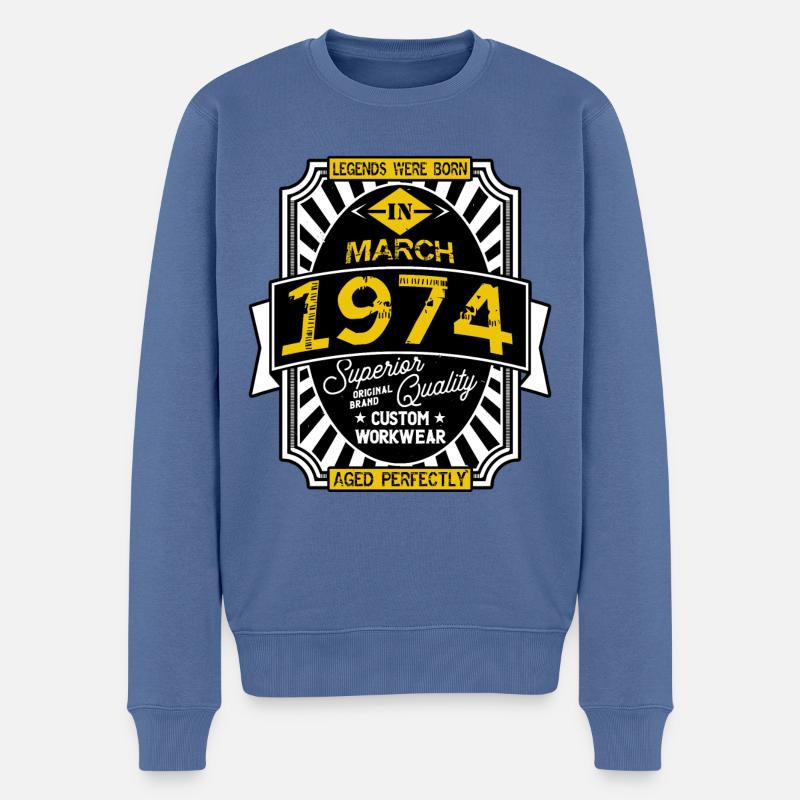 1974 MARCH - Pull Premium bio Homme - bleu pigeon
