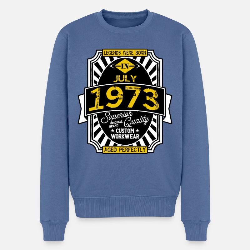 1973 JULY - Pull Premium bio Homme - bleu pigeon