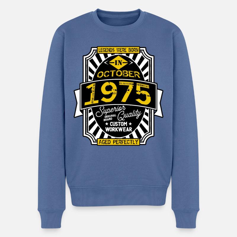 1975 DECEMBER - Pull Premium bio Homme - bleu pigeon