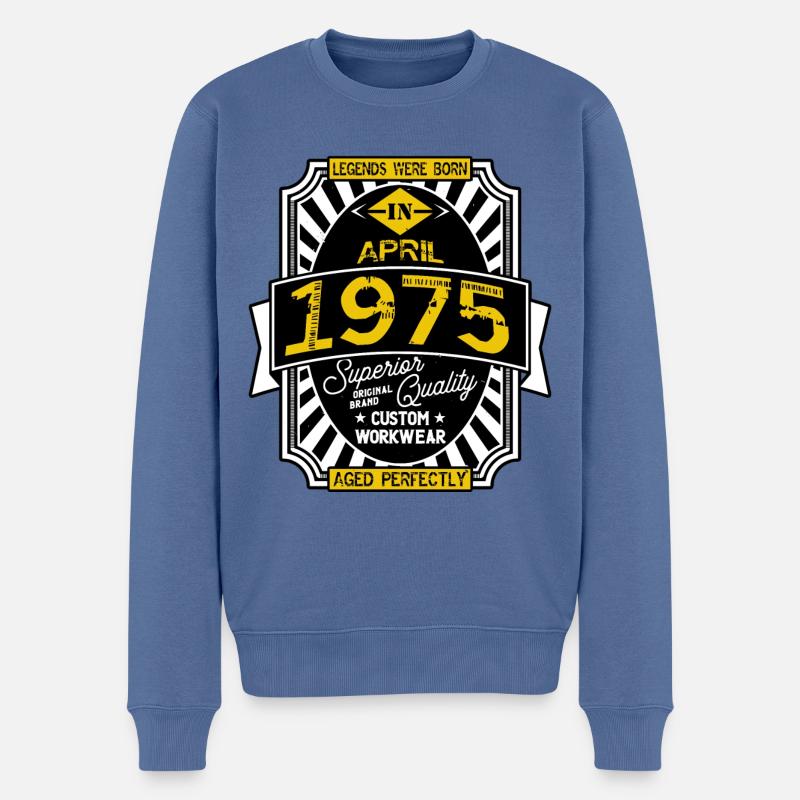 1975 APRIL - Männer Premium Bio Pullover - Taubenblau