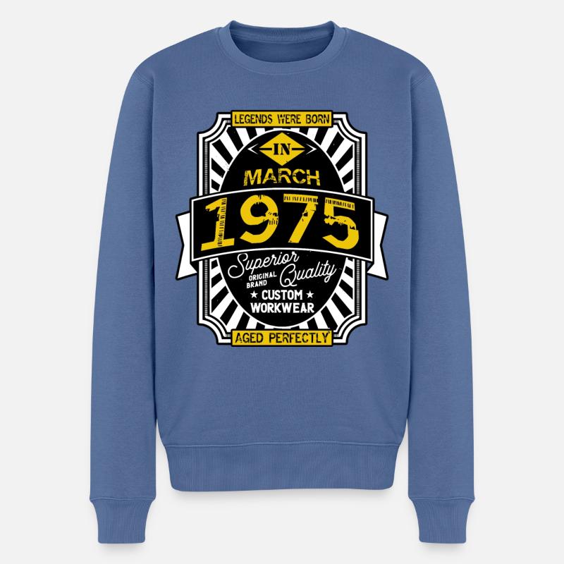 1975 MARCH - Pull Premium bio Homme - bleu pigeon