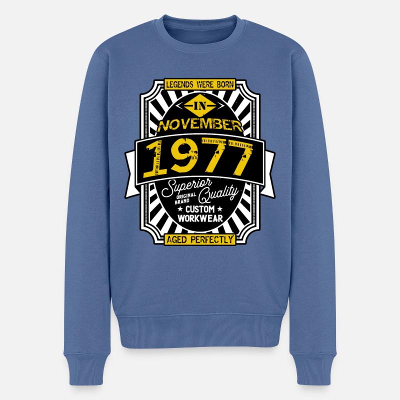 NOVEMBER 1977 - Männer Premium Bio Pullover - Taubenblau