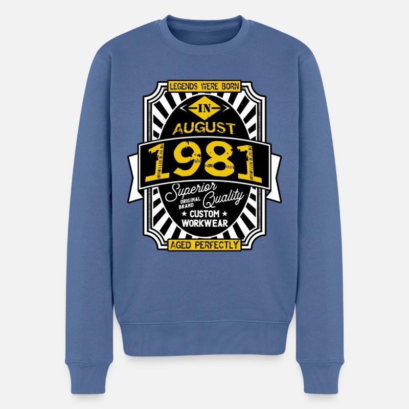 AUGUST 1981 - Männer Premium Bio Pullover - Taubenblau
