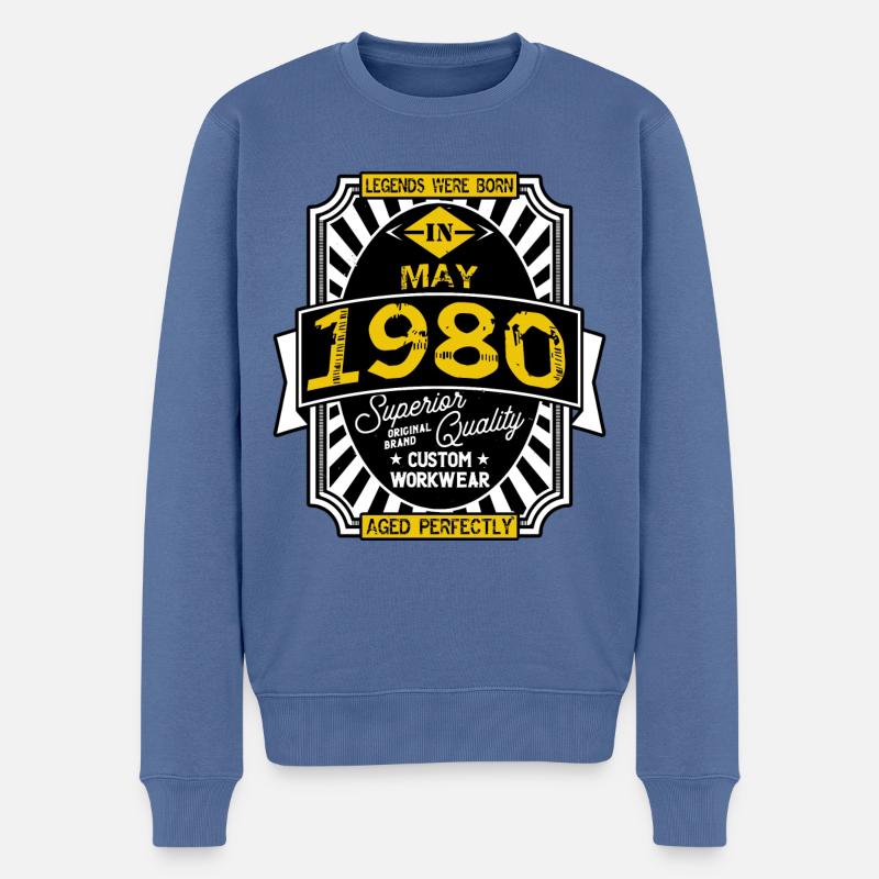 1980 MAY - Pull Premium bio Homme - bleu pigeon