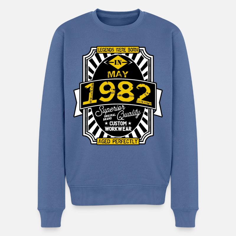 1982 MAY - Pull Premium bio Homme - bleu pigeon