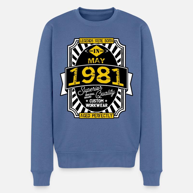 1981 MAY - Pull Premium bio Homme - bleu pigeon