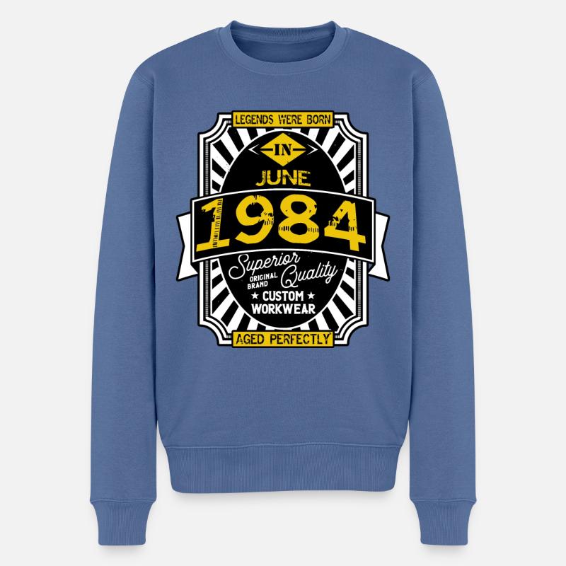 JUNI 1984 - Männer Premium Bio Pullover - Taubenblau
