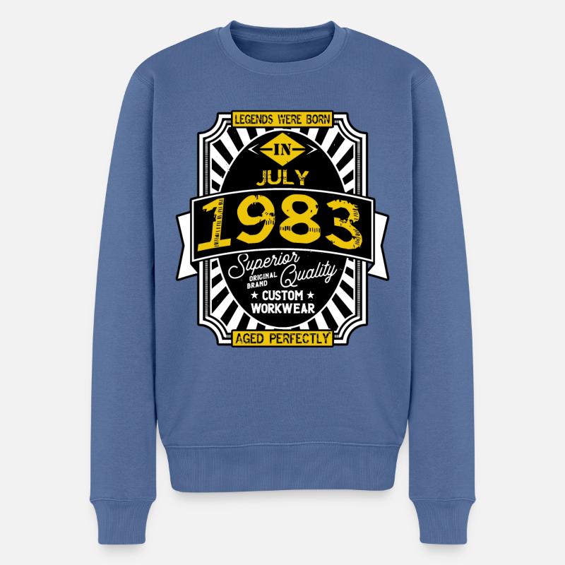 1983 JULY - Pull Premium bio Homme - bleu pigeon