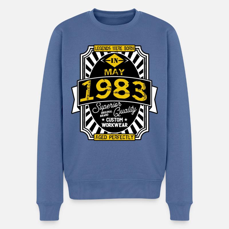 1983 MAY - Pull Premium bio Homme - bleu pigeon
