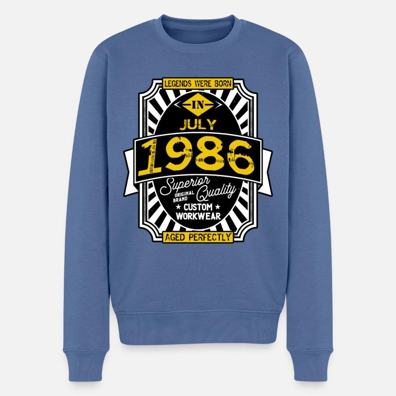 1986 JULI - Männer Premium Bio Pullover - Taubenblau