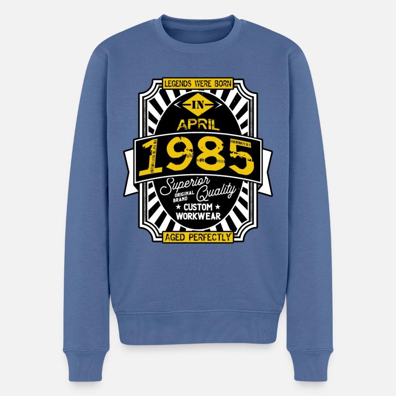 April 1985 - Männer Premium Bio Pullover - Taubenblau