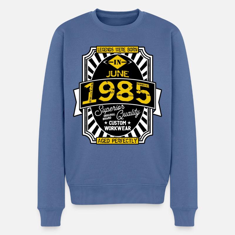1985 JUNE - Pull Premium bio Homme - bleu pigeon