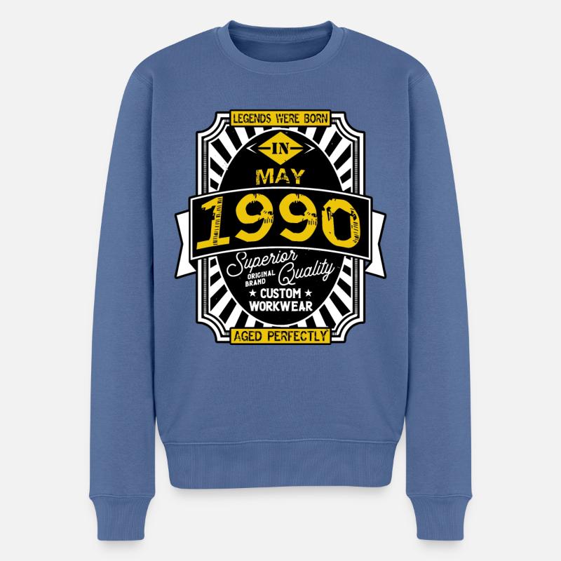 MAI 1990 - Männer Premium Bio Pullover - Taubenblau
