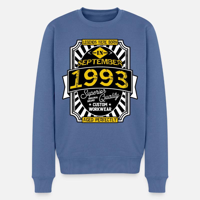 SEPTEMBER 1993 - Männer Premium Bio Pullover - Taubenblau