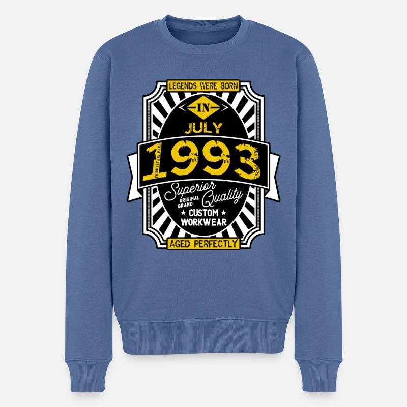1993 JULY - Pull Premium bio Homme - bleu pigeon