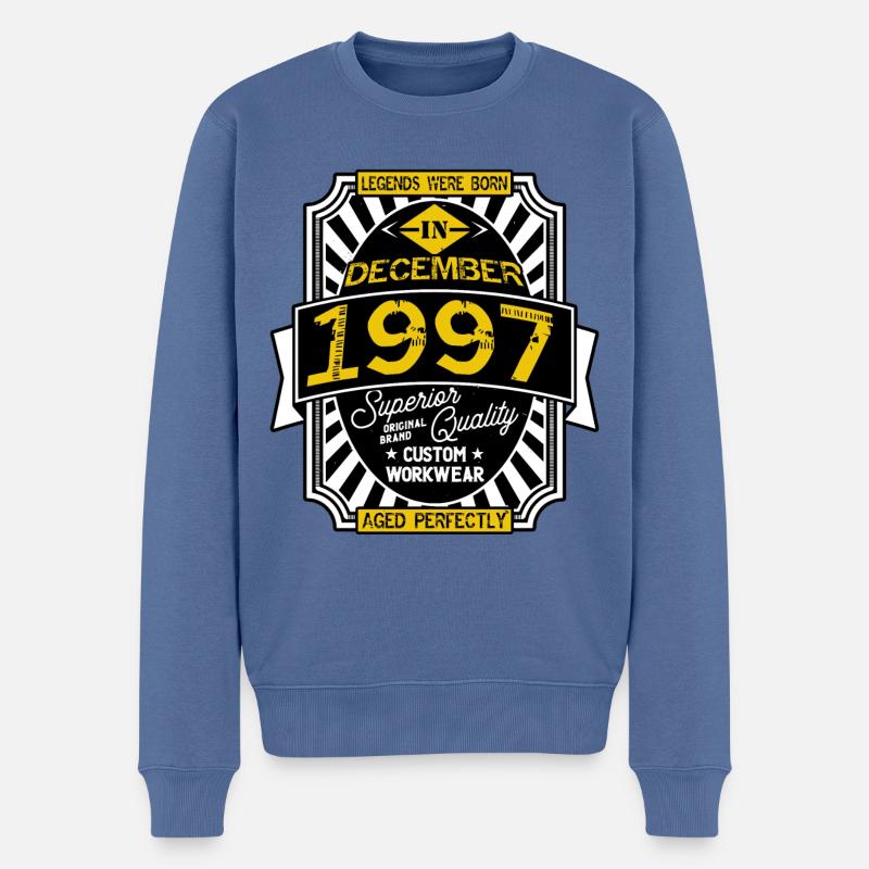 1997 DECEMBER - Pull Premium bio Homme - bleu pigeon