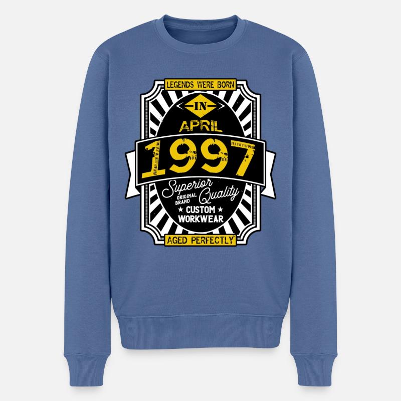 1997 APRIL - Pull Premium bio Homme - bleu pigeon