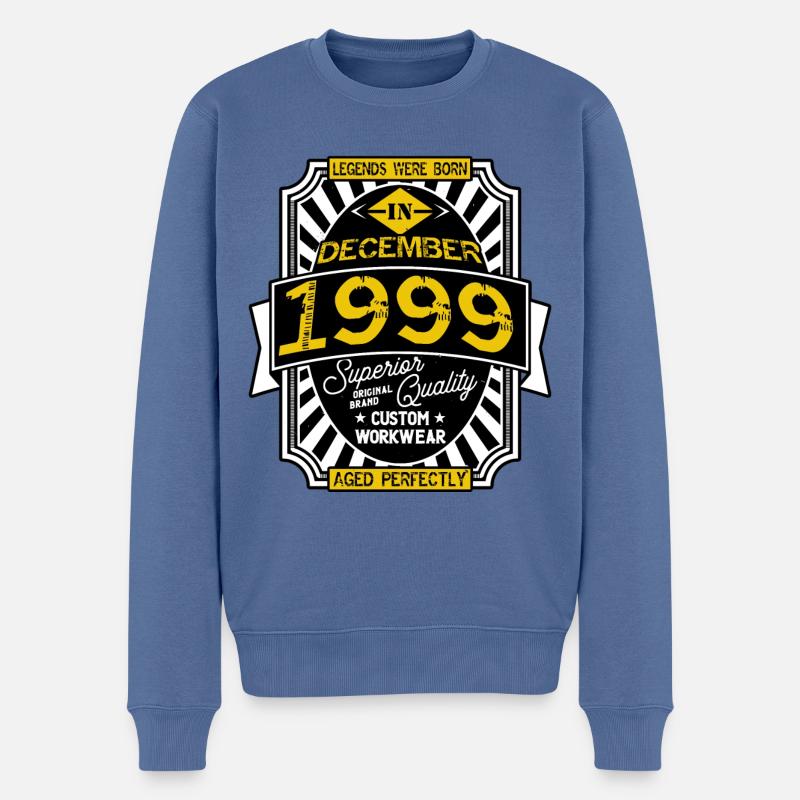 1999 DECEMBER - Pull Premium bio Homme - bleu pigeon