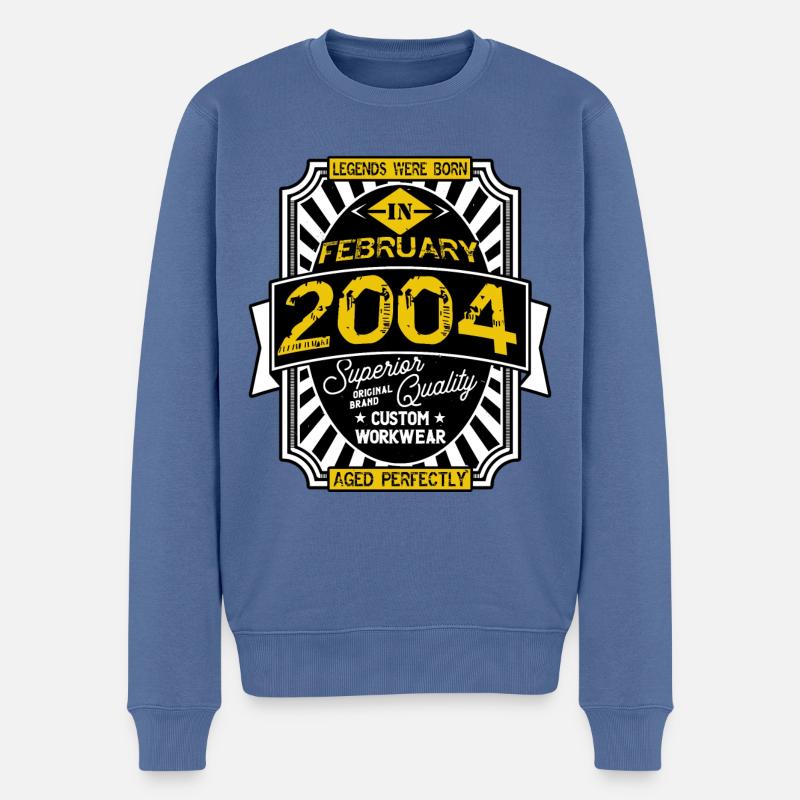 2004 FEBRUAR - Männer Premium Bio Pullover - Taubenblau