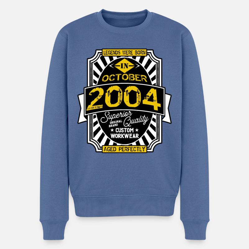 2004 OCTOBER - Pull Premium bio Homme - bleu pigeon